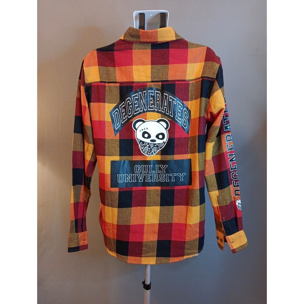 Vstar Thug Panda Flannel Medium Button‎ Up